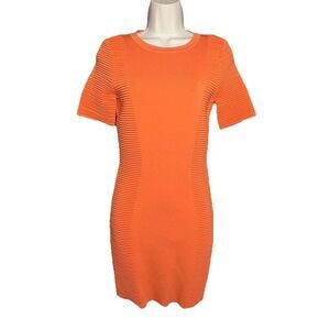 Torn By Ronny Kobo Women's Bodycon Dress Size Medium Orange Ribbed Knitted
